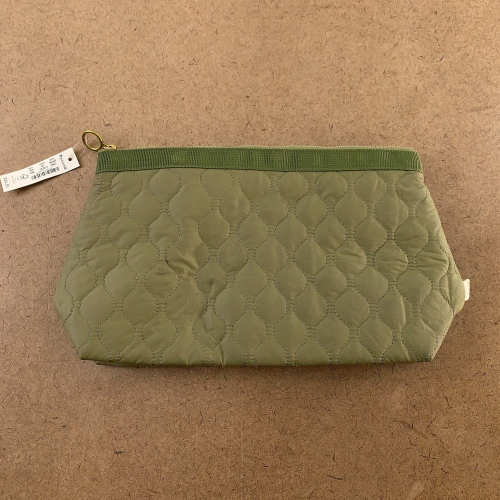 Madewell Women's Small Green MWL (Re)sourced Ripstop Nylon Zip Pouch NWT